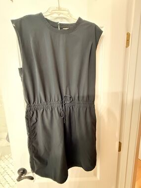 Calia Sleeveless Black Drawstring Waist Dress
